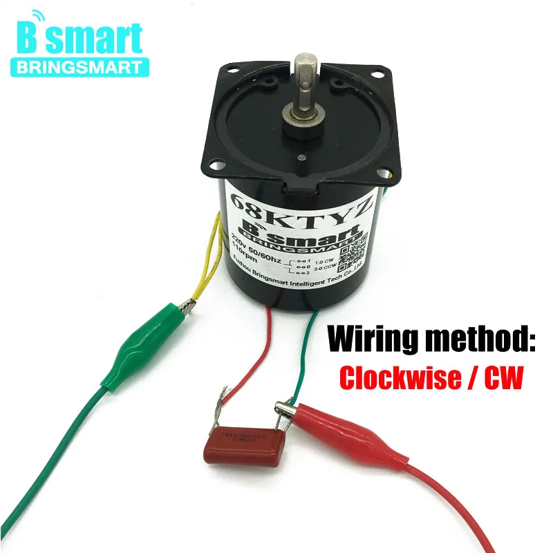 Bringsmart 220 В AC мотор-редуктор мини синхронный двигатель переменного тока с