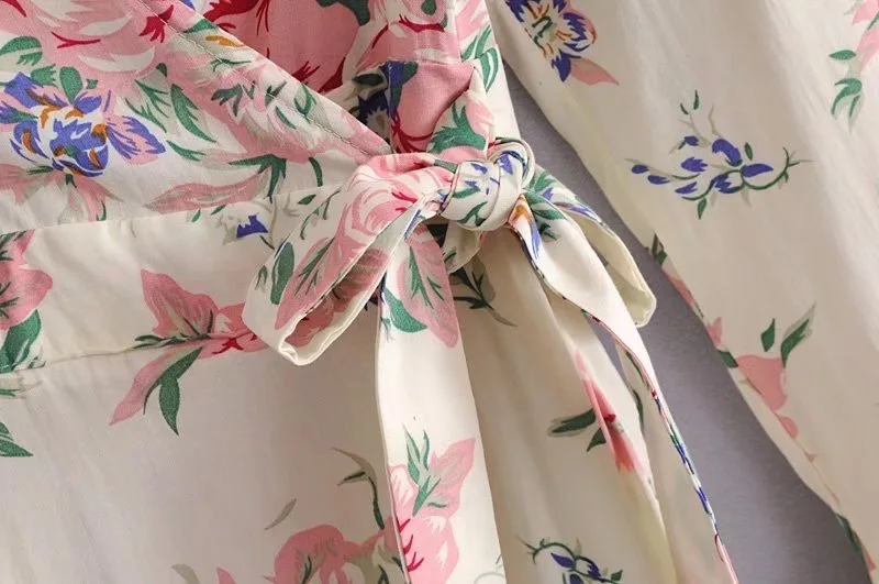 Женское пляжное мини-платье VOGUEIN розовое асимметричное платье с длинным рукавом