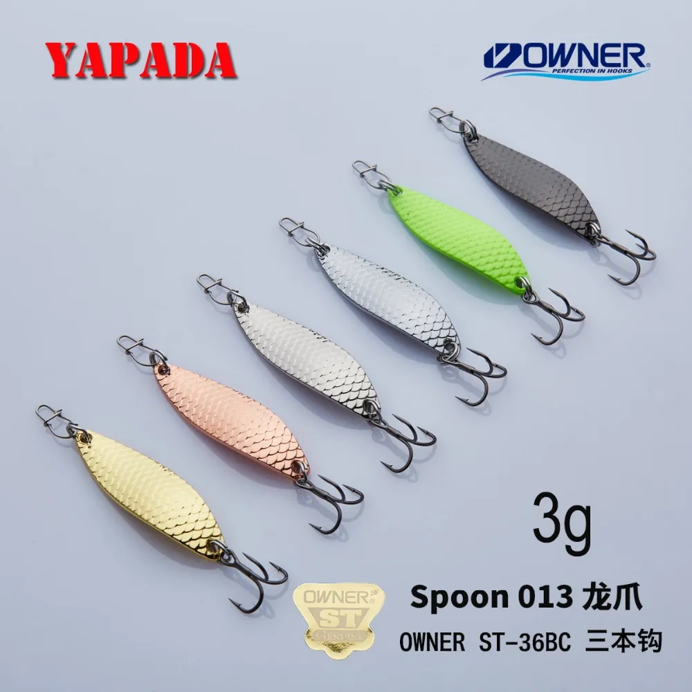 YAPADA ложка 013 Loong Claw 7,5 г/10 г 51-55 мм держатель тройной крючок многоцветный цинковый сплав металлическая ложка перо рыболовные приманки бас