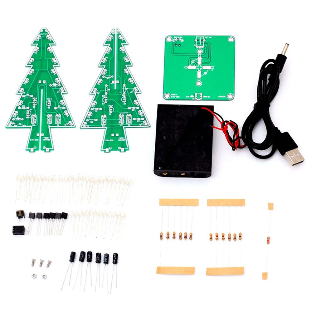 Фотофон Трехмерная 3D светодиодный ственская елка LED DIY Kit красочная схема вспышки