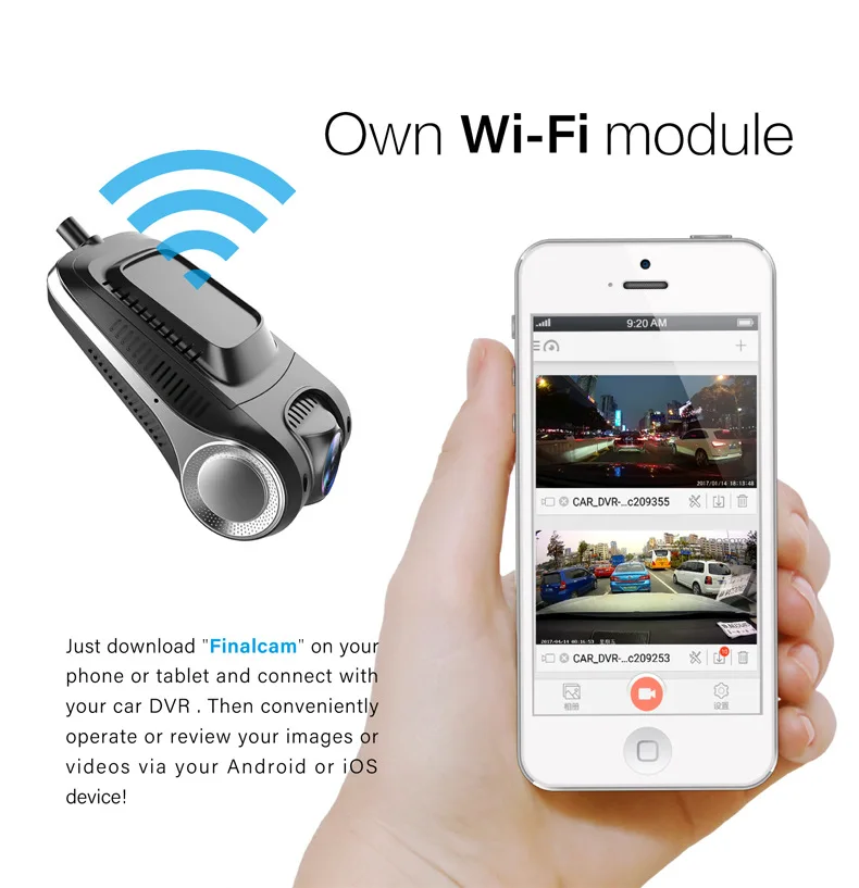 RS501 Novatek Dash camera WiFi Full HD 1080 P Автомобильный цифровой видеорегистратор без экрана 170 градусов видеокамера рекордер с ночным видением