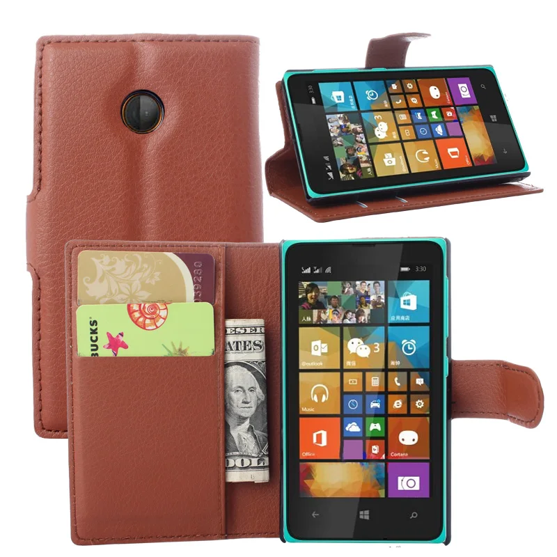 Кожаный чехол бумажник с откидной крышкой для Nokia Microsoft Lumia 435 кожаный накладка