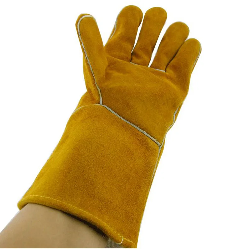 

1 пара кожаных защитных перчаток для водителя, рабочие кожаные мужские перчатки для электросварки, резки, теплоизоляции DST007