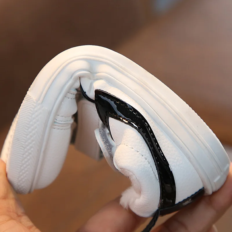 Зимняя Модная белая меховая повседневная обувь для мальчиков спортивные