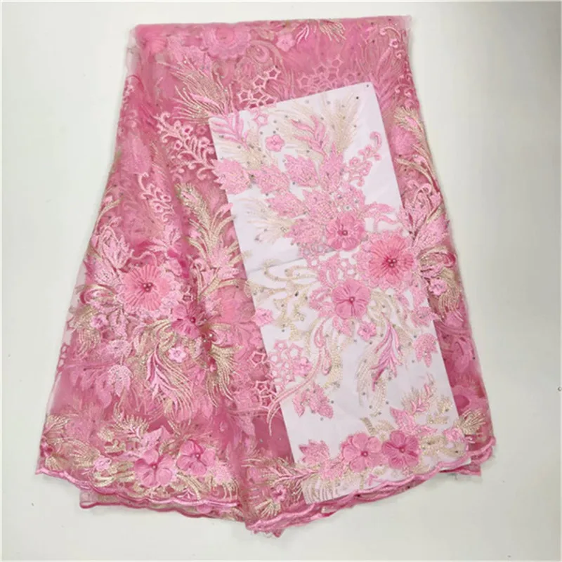 

New Design Purple African Lace Fabric Wedding Nigerian Lace Fabric High Quality Lace Embroidery Tulle Lace Fabric For 5 Yards