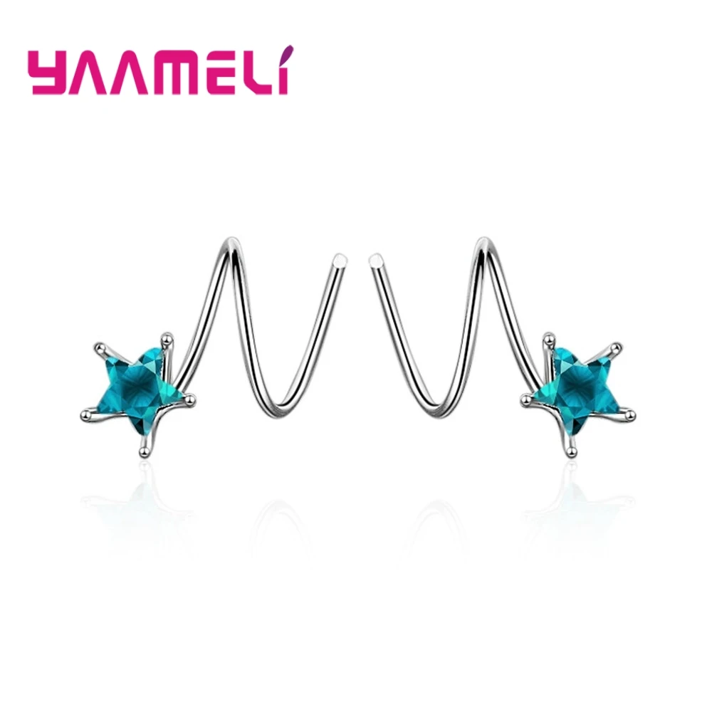 

Different Design Prevailing Genuine 925 Sterling Silver Charming AAA+ Cubic Zirconia Earrings For Women Accessories