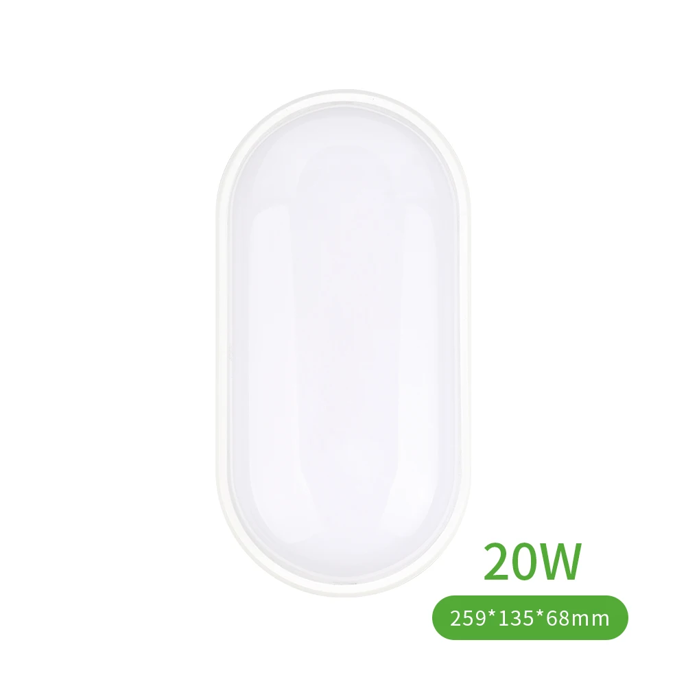 Oval 20W Круглый/овальный светодиодный влагостойкий потолочный светильник IP65 Водонепроницаемый для ванной комнаты открытый сад двор лампа, 16 Вт 20 Вт современный настенный светильник - Цвет абажура: Oval 20W