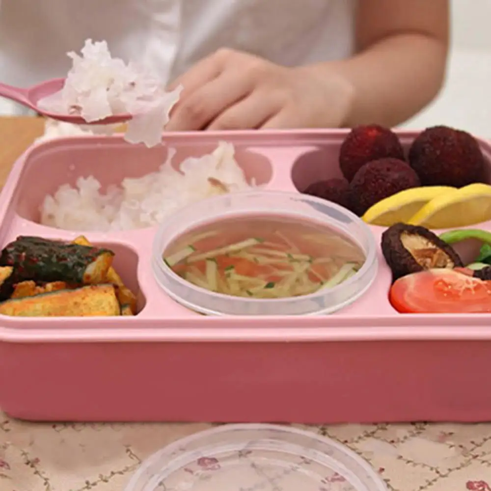 Пластиковый контейнер Bento для обеда, переносная коробка для ланча, контейнер для хранения еды, контейнер для пикника для студентов
