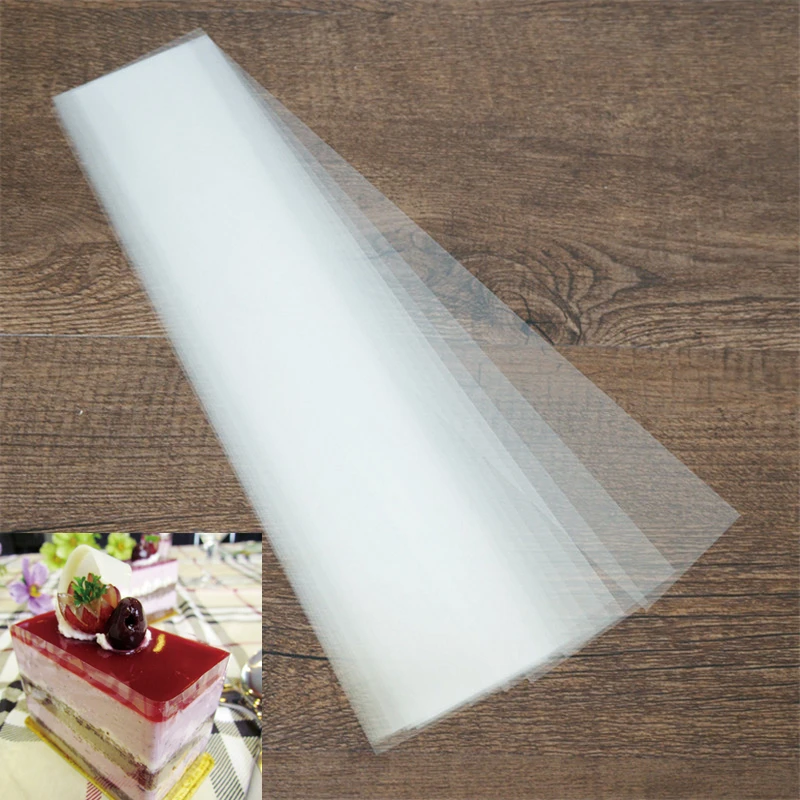 200 pcs DIY Mousse Cake Transparent Membrane Baking Surrounding Edge Tape Dessert Package Bakery Supplies Wedding Party Decor