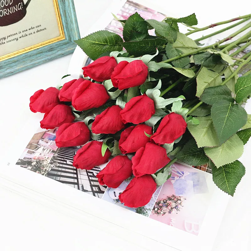 Искусственные цветы Flone Real Touch Rose искусственные подделка для свадьбы дома