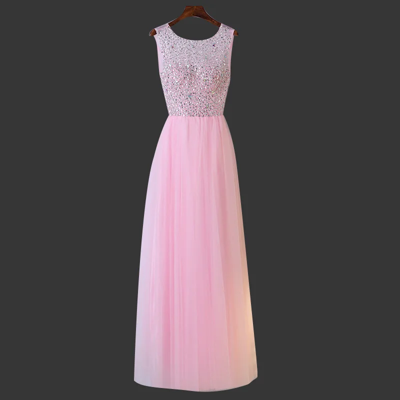 НОВЫЙ ПРОМ платье Великолепная кристалл блестками розовый вечернее 2017 новые