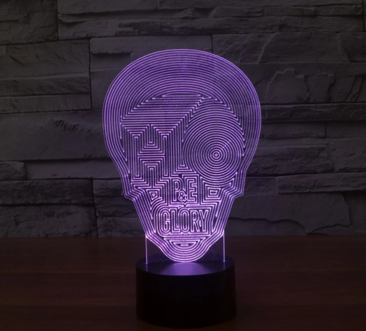 [Seven Neon] Бесплатная доставка модная Акриловая Маска 7 цветов настольная лампа 3D