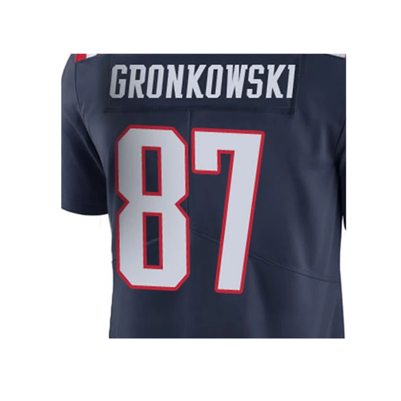Мужская Новый Брэди #12 Gronkowski #87 Эдельман 11 # вышивка логотипа Темно-Синий Цвет Пик