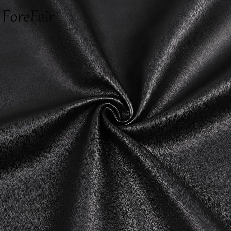 Forefair, украшенная бисером, высокая талия, кожаная юбка для женщин, осень, хиппи, заклепки, перекрещивающиеся, обёрточная бумага, искусственная кожа, сексуальная юбка-карандаш, черная, Зимняя