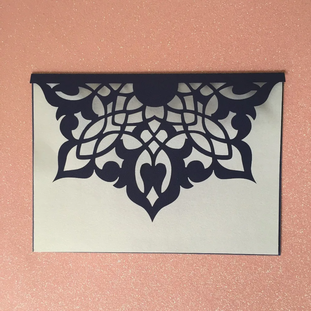 

50pcs Laser Cut Shimmer paper gold Wedding Invitation Card Carved Crafts Card Wedding Birthday Favor Greeting card