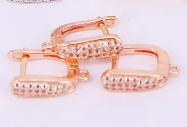 rose gold color 10 пар ZYZ184-9204 Мода DIY поиск для серег микро Pave CZ кристаллический крючок для сережек изготовление аксессуаров - Цвет: rose gold color