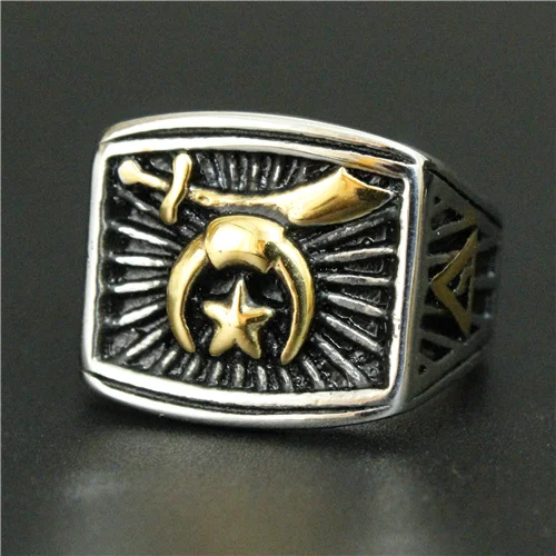 New Arrival Golden Star Punk Ring 316L Stainless Steel Cool Fashion Band Party Hot | Украшения и аксессуары