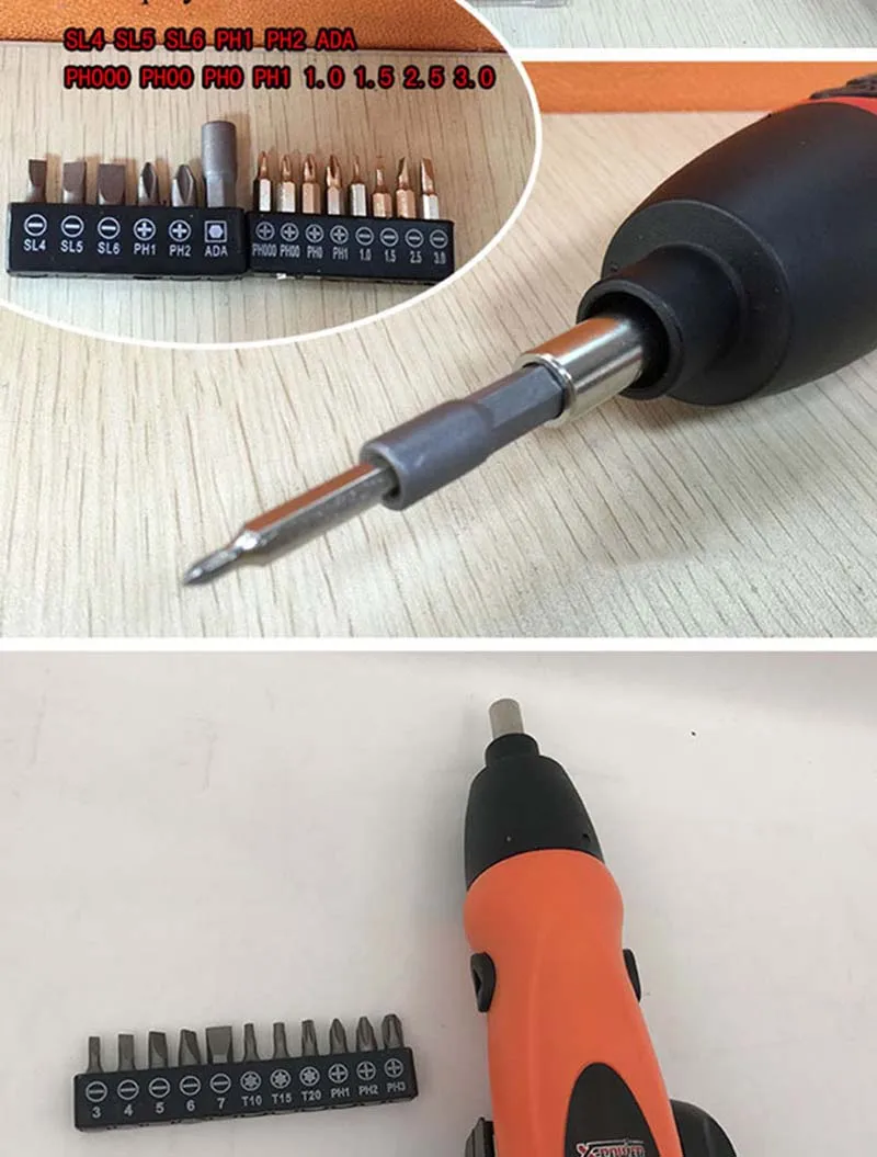 KALAIDUN электрический шуруповерт набор ударный мини 6 В батарея винт Torx+ 11 шт. Набор бит аксессуары электродрель инструмент для ремонта