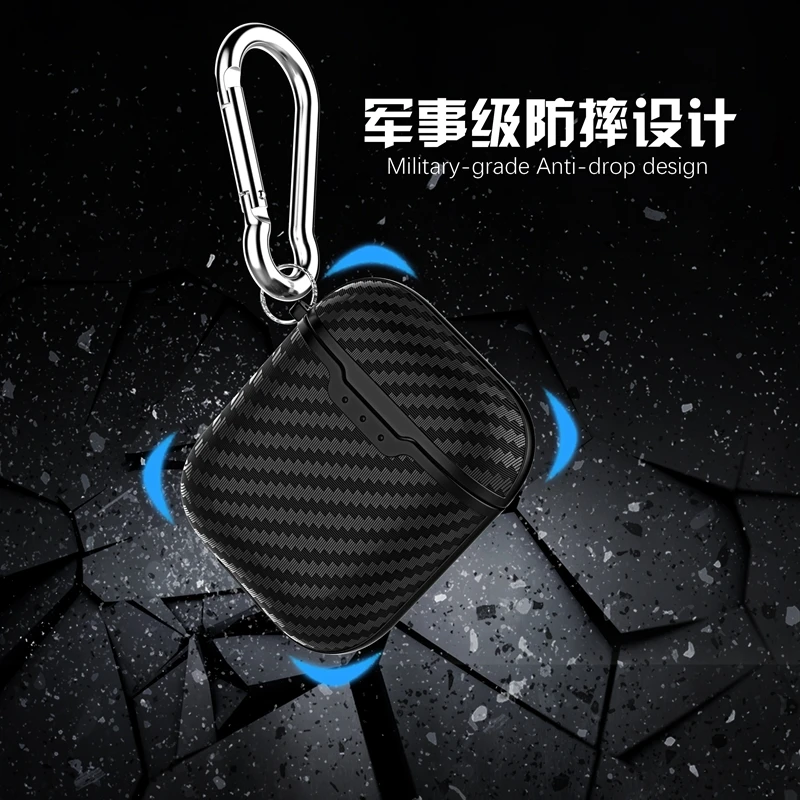 Чехол из углеродного волокна для Airpods Мягкий защитный чехол наушников 1 TWS Bluetooth
