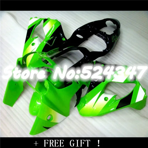 

Комплект пластиковых обтекателей Nn-для Kawasaki ZX9R 2000 2001 зеленый черный 00-01 ниндзя 2000 2001 zx 9r ZX-9R 00 01 ABS Комплект для ниндзя