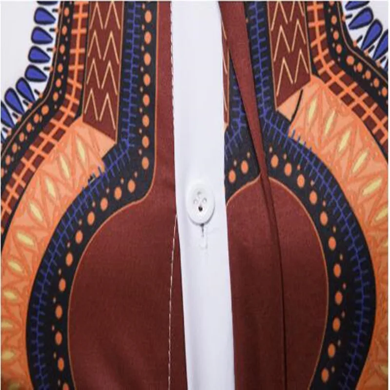 

Spring 2019 new men's fashion quality 3D digital print lapel long-sleeve shirt African wind shirt CS901
