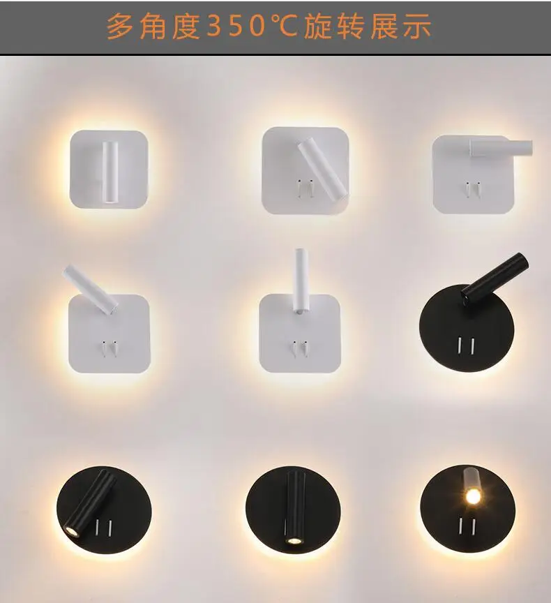 LED Wall Lamps Reading 12W Strip light Back bedroom Study living room Sconce Adjustable With Switch Bedside | Лампы и освещение