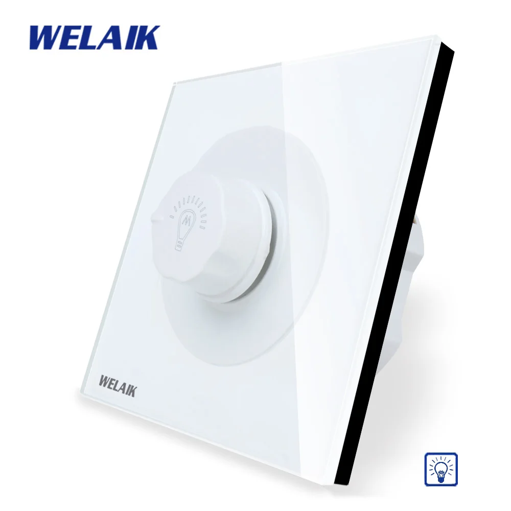 WELAIK производитель-стеклянная панель-затемнение настенный выключатель UK-standard AC220V B17TGW