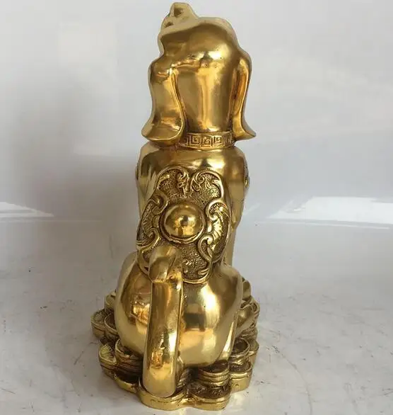 Китай латунь Богатство Собака ремесла статуя | Дом и сад