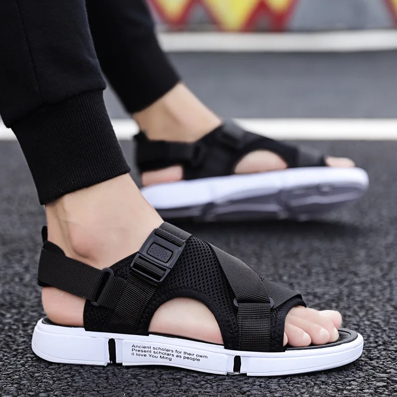 Мужские сандалии летние мужские классические туфли на плоской подошве с пряжкой