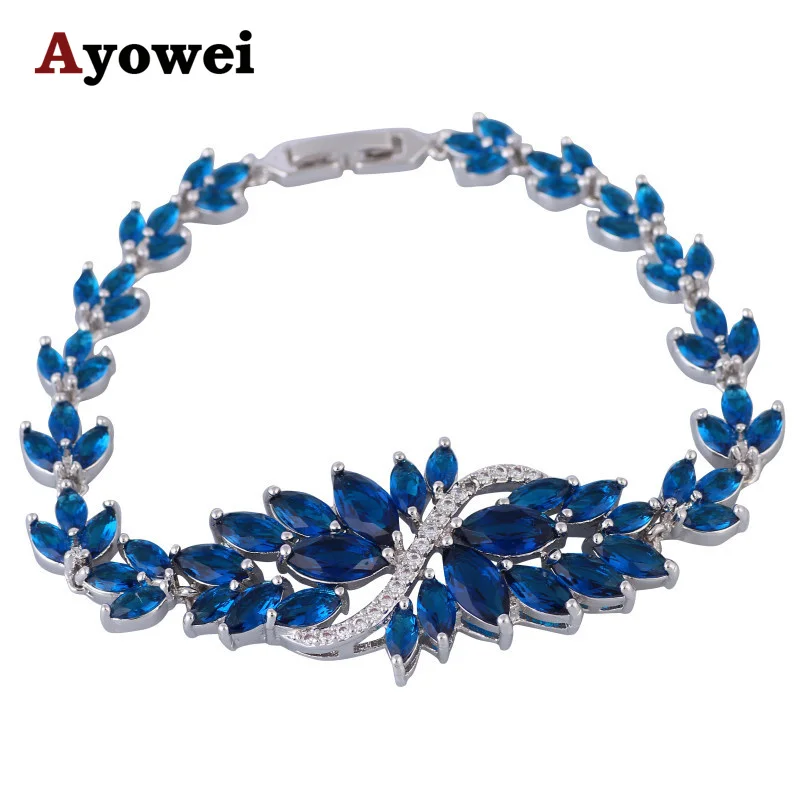 Женские свадебные браслеты TB1048A из белого золота с кубическим цирконием и