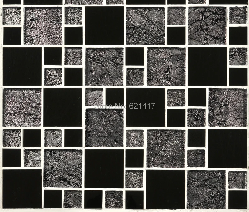 Черная Золотая Гальваническая Мозаика из фольги HMGM1103 наклейки на стену для кухни
