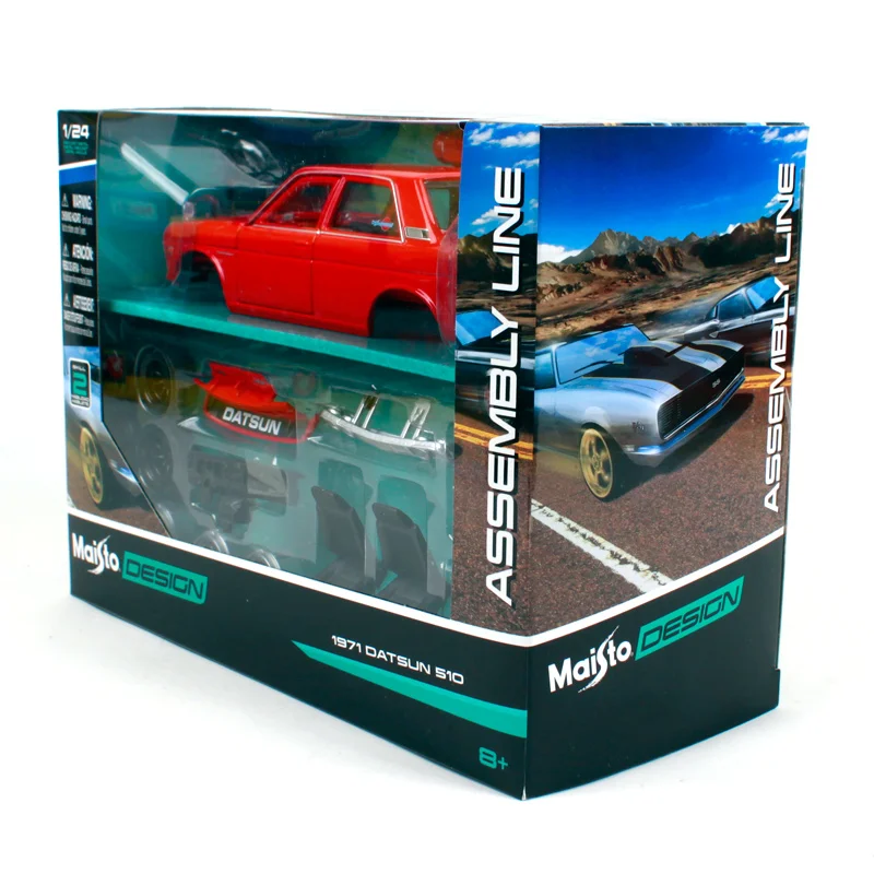 Maisto 1:24 1971 DATSUN 510 сборка &quotсделай сам&quot Ретро производительность машины литья под