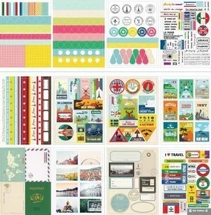 12sheets/LOT DIY Scrapbooking Vintage Travel Paper Stickers Diary Photo Album Wedding Decoration Label Kawaii Stationery | Дом и сад