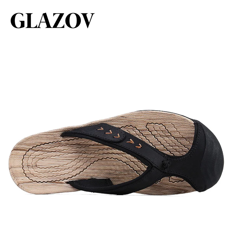 GLAZOV/Брендовые мужские вьетнамки высокого качества из натуральной кожи Роскошные