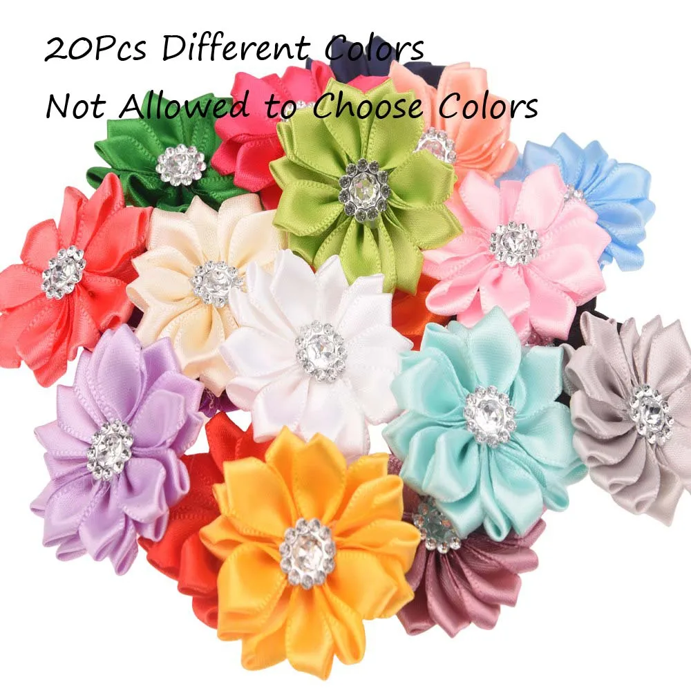 Multicolor 20 шт. букет искусственных цветов стразы цветок DIY цветы украшение дома аксессуары для волос повязка на голову без зажимов без бантов - Цвет: Multicolor