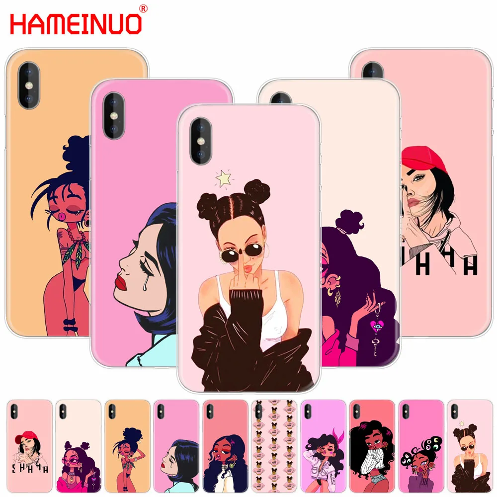 HAMEINUO модный сексуальный черный чехол для мобильного телефона iphone X 8 7 6 4 4S 5 5S SE 5c 6s
