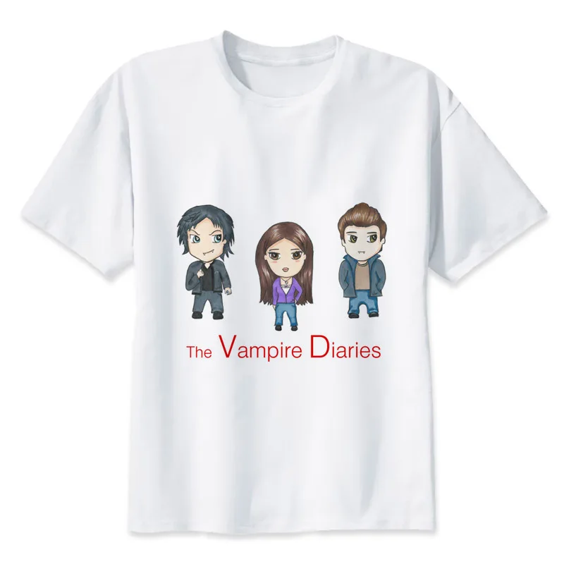 

vampire diaries t shirt Men anime T-Shirt Men Tops boy Short Sleeve t-shirt top Tee Clothes MR2626