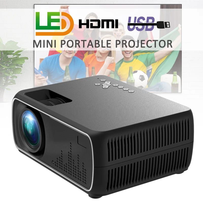 Светодиодный HD проектор со стеклянным объективом 800x480P с беспроводным экраном