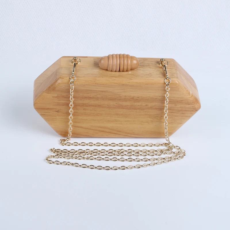 

2019 Fashion Lady Party Wood Handbags Women Vintgae Design Evening Clutch Bag Box Shoulder Bag Hard Case Wedding Bridal Bag