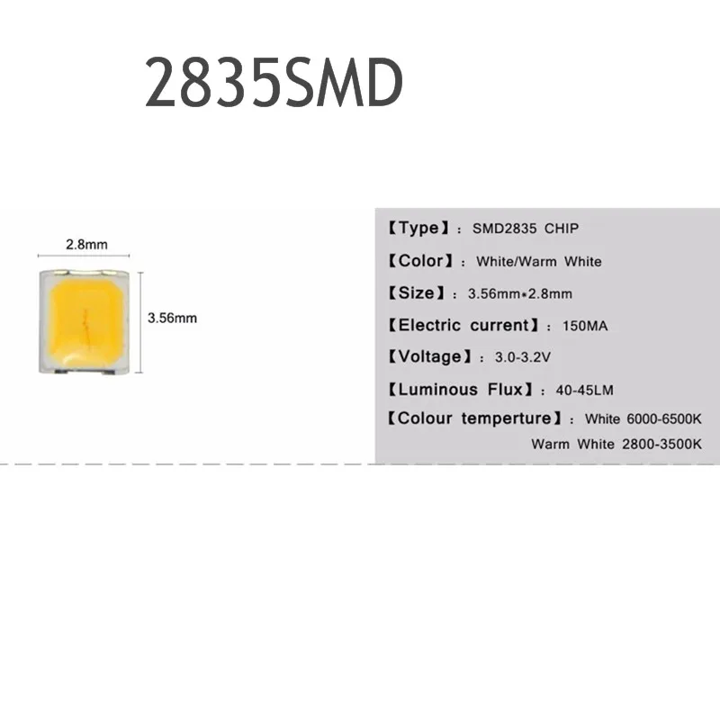 2835SMD Новинка 100 шт. Epistar SMD 5730/2835 Чип светодиодный светильник 40-55 лм светодиодный светильник с диодом для светодиодной ленты Точечный светильник, внутренняя лампа - Испускаемый цвет: 2835SMD