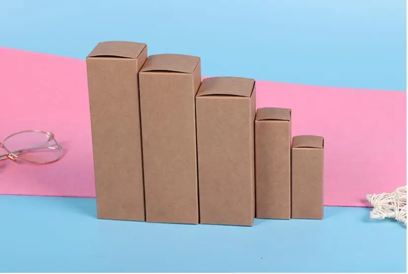 

50pcs/lot Black kraft Paper Box for Essential Oil Perfume bottle 10ml/15ml/20ml/30ml/50ml/100ml Lipstick packaging white Boxes