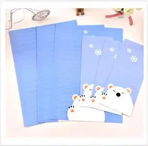 Коллекция с мультяшными животными блокнот конвертом 6 листов бумага буквами + 3