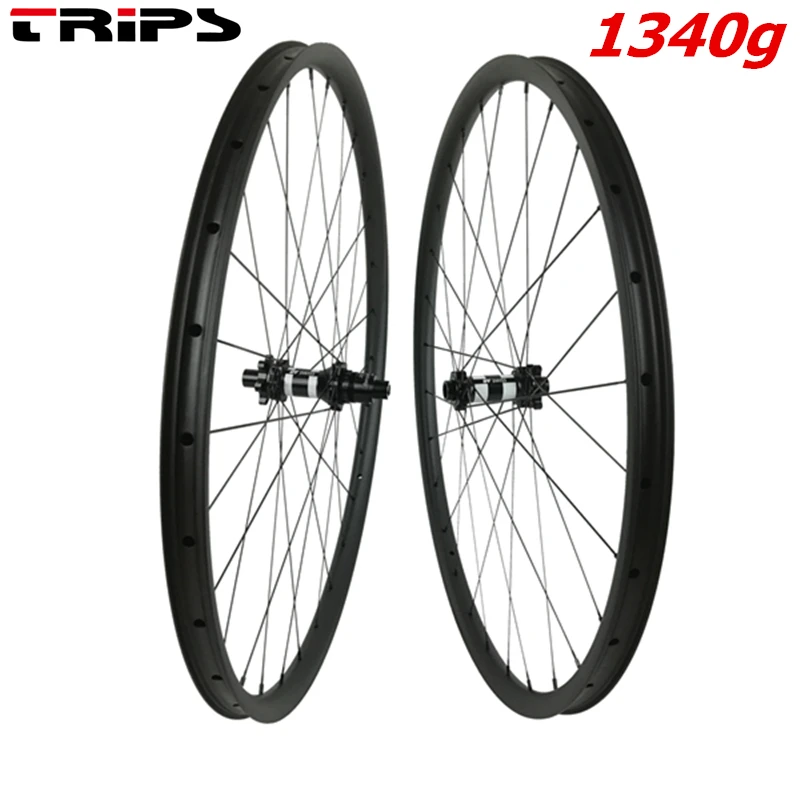 1340g 29er MTB Углеродные колеса 30 мм ширина 25 Глубина бескамерные XC ассиметричный
