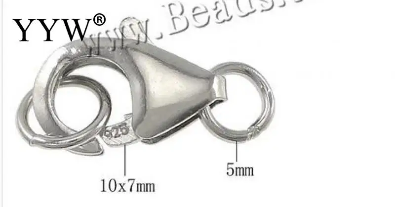 Застежка-карабин серебристого цвета для самостоятельного изготовления