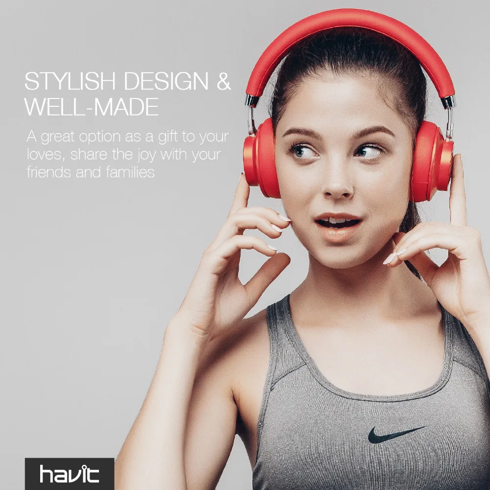 HAVIT Беспроводные Bluetooth 4 1 наушники и беспроводная гарнитура с шумоподавлением 3D