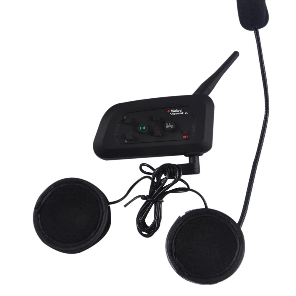 4 всадника 1200 м V4 BT Мульти домофон Bluetooth Водонепроницаемый FM наушник для мотоцикла