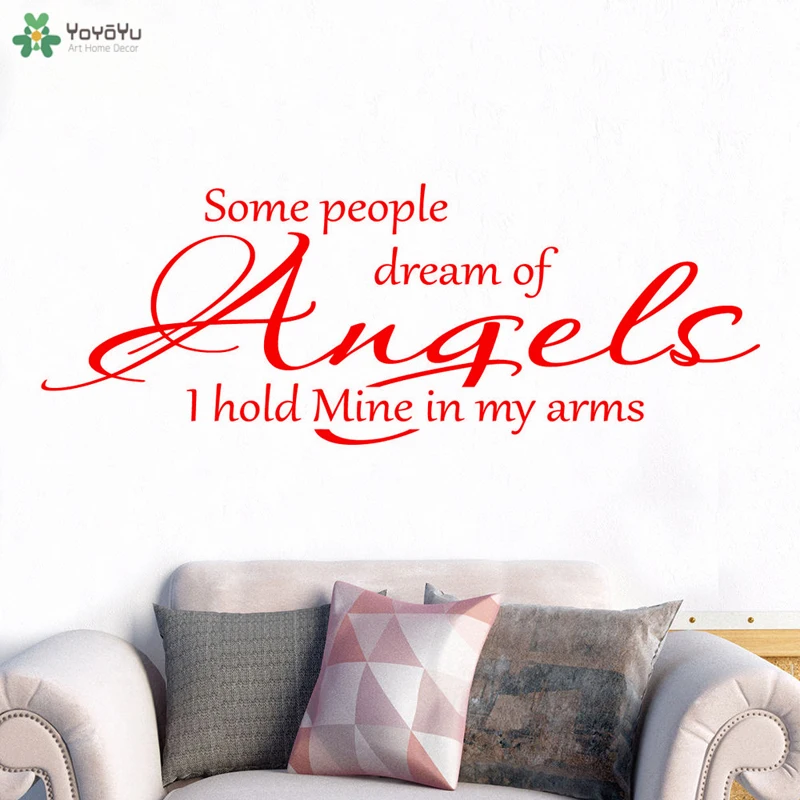 YOYOYU Wall Decal Special Design Art Quotes Some People Dream Of Angels Vinyl Stickers Livingroom Decoration DIY DecorCT702 | Дом и сад
