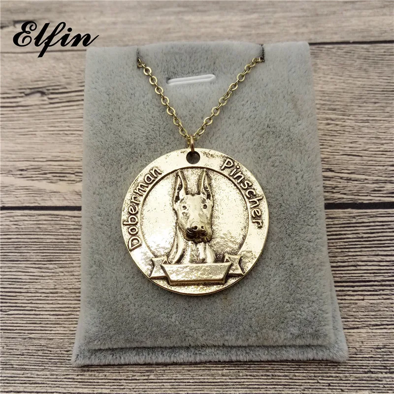 

Elfin New Vintage Retro Doberman Pinscher Necklace High Quality Doberman Pinscher Pendant Necklace Women Pet Dog Pendant Jewelry