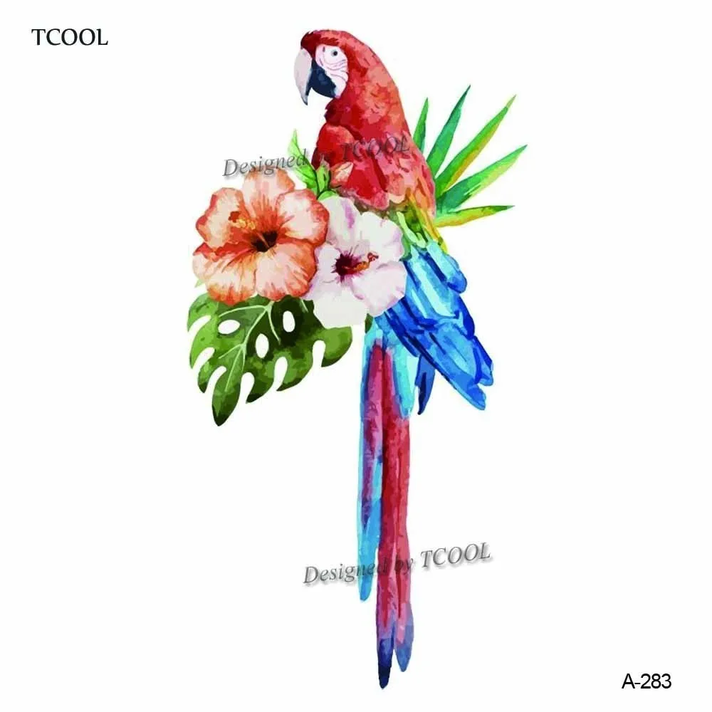 HXMAN Parrot Временная тату-наклейка с животными водостойкая Женская мода поддельные