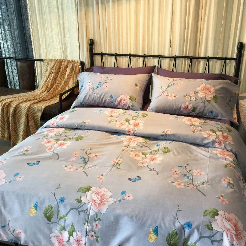 Новинка 2018 Комплект постельного белья из 100% хлопка с принтом для активного